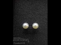 Titanium steel pearl earrings