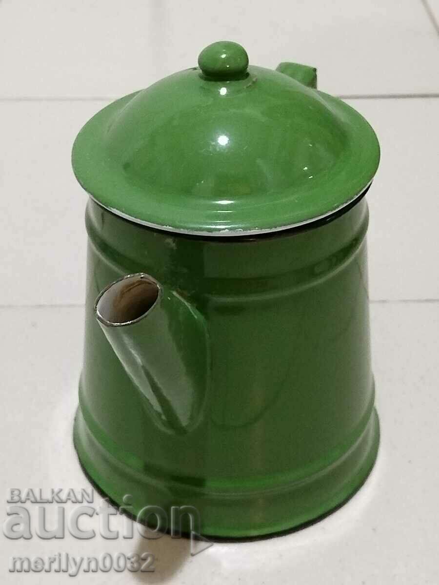 Auction Enameled teapot from sotsa vessel with enamel kana cezve Auction Enameled teapot from sotsa vessel with enamel kana cezve