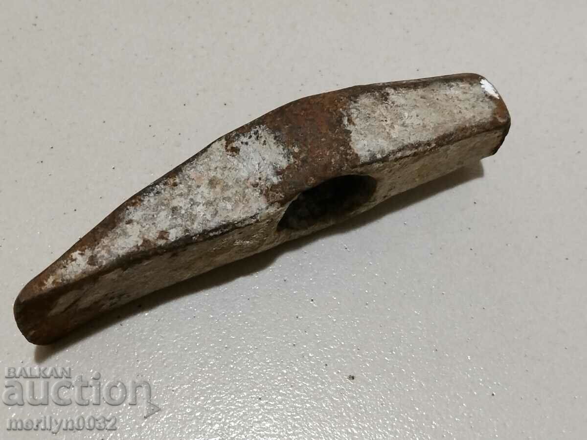 Auction Old Bulgarian carpenter's hammer tool blade forged iron Auction Old Bulgarian carpenter's hammer tool blade forged iron