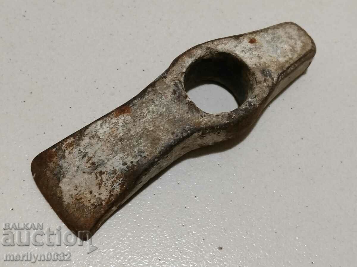 Old Bulgarian carpenter's hammer tool blade forged iron