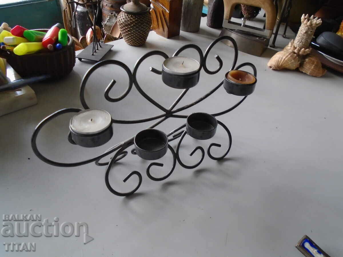 beautiful wrought iron candle holder, 39/19 cm.