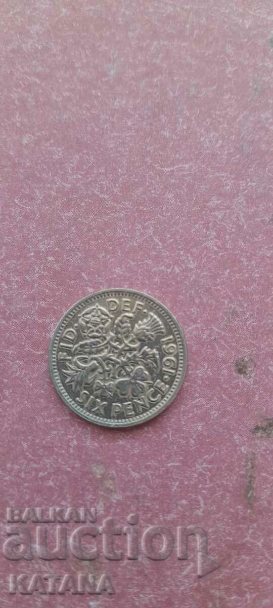 Sixpence 1961 with price 5.00 BGN | € 2.56 Sixpence 1961 with price 5.00 BGN | € 2.56