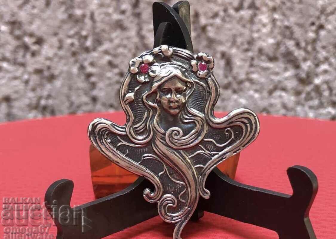 medalion argintiu stil Secession!