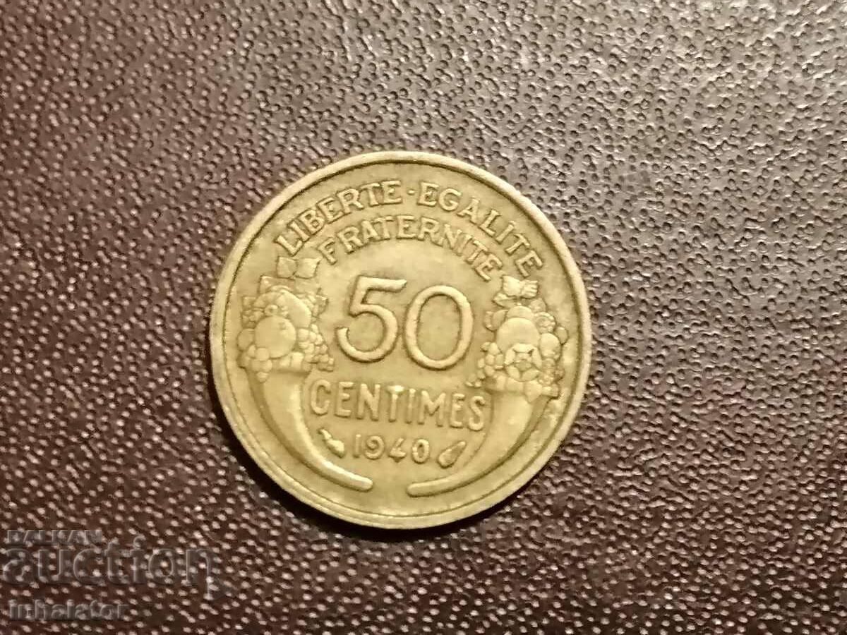 1940 year 50 centimes