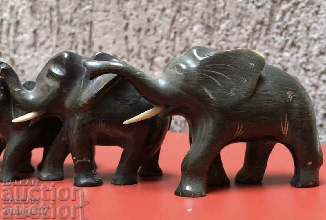 Set of four baby buffalo horn elephants! - 6