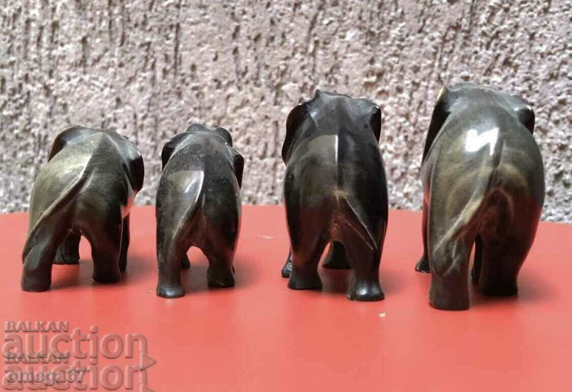 Set of four baby buffalo horn elephants! - 7