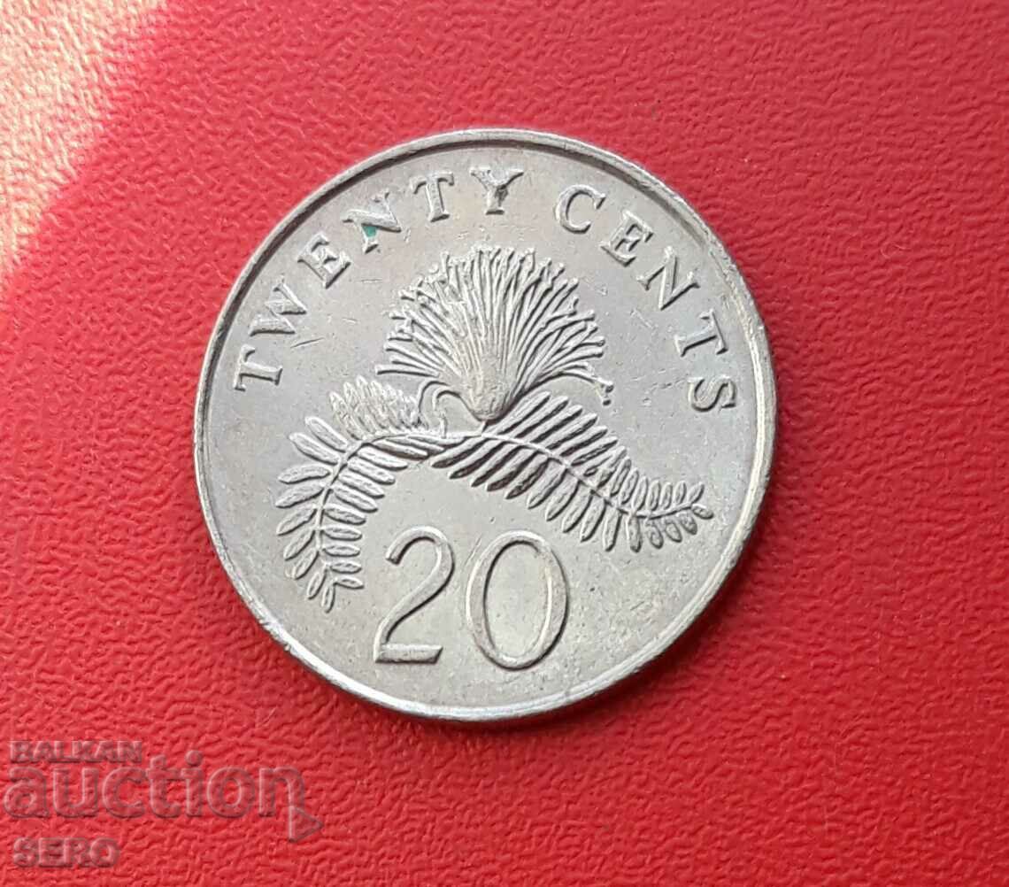 Singapore-20 cents 1987