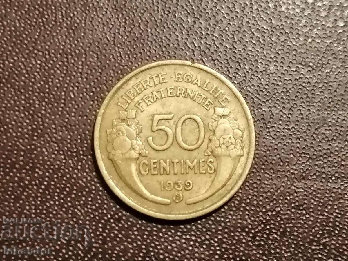 1939 litera B 50 centimes