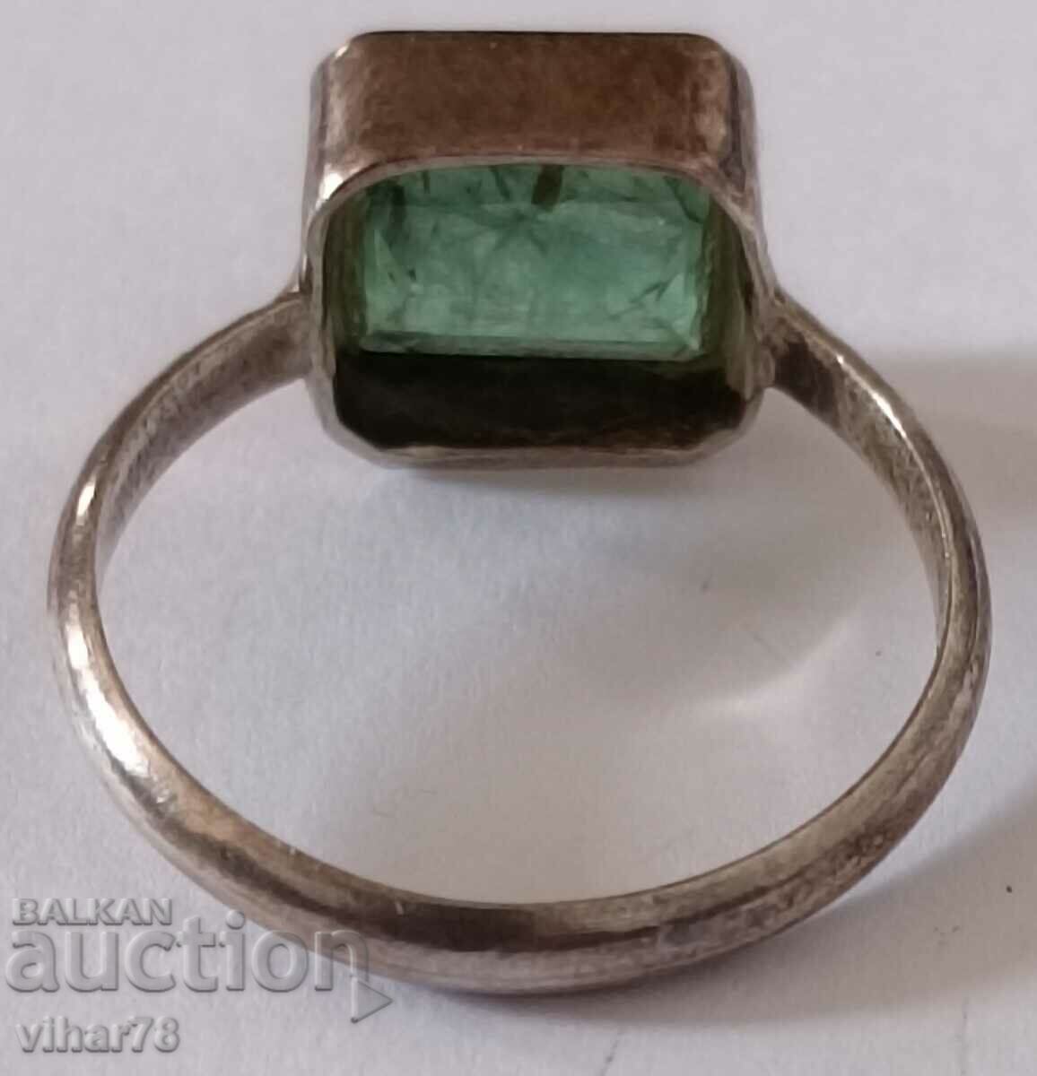 Inel de argint cu smarald - 7