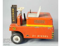 Old German metal toy model truck forklift