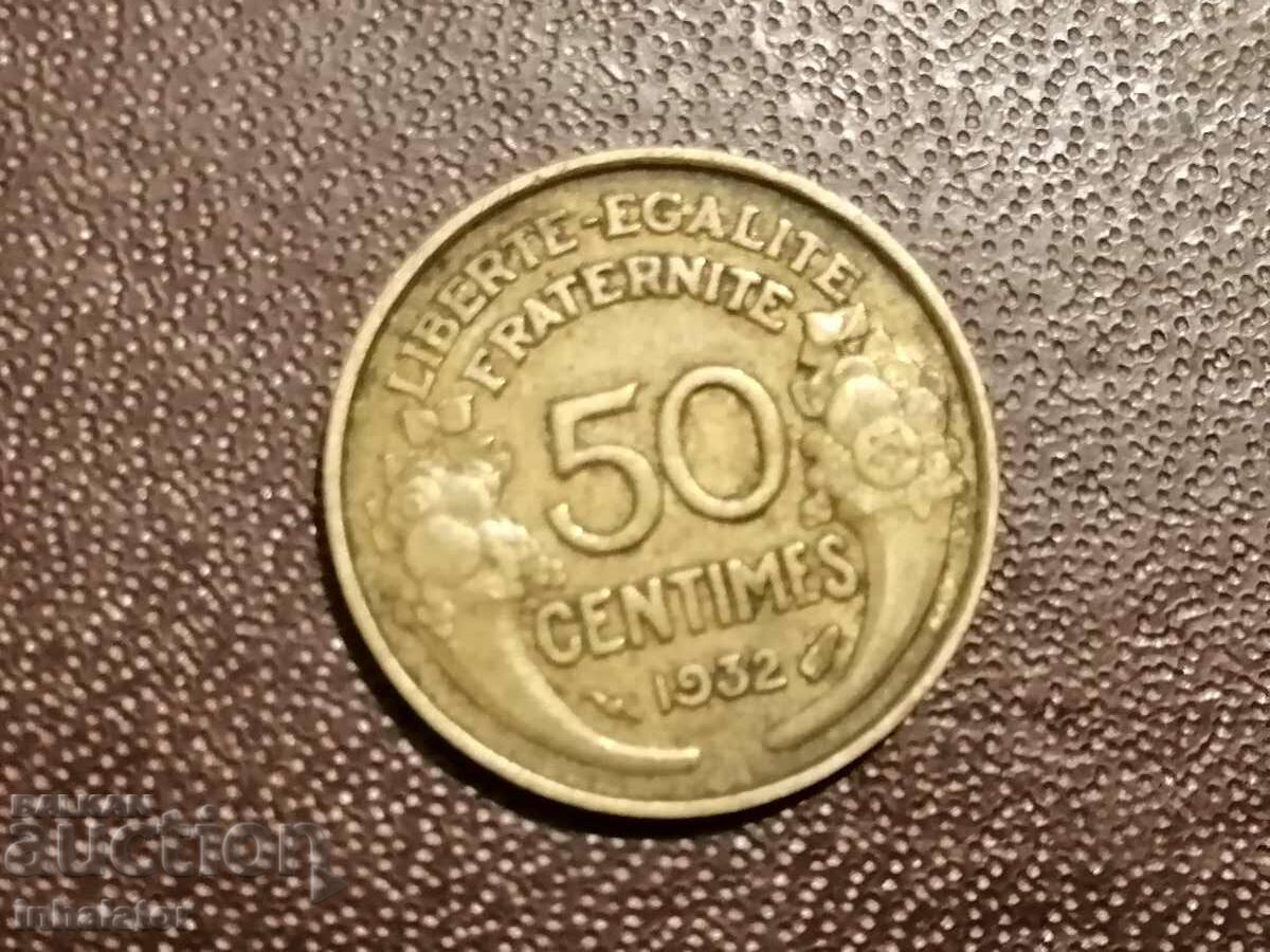 1932 year 50 centimes