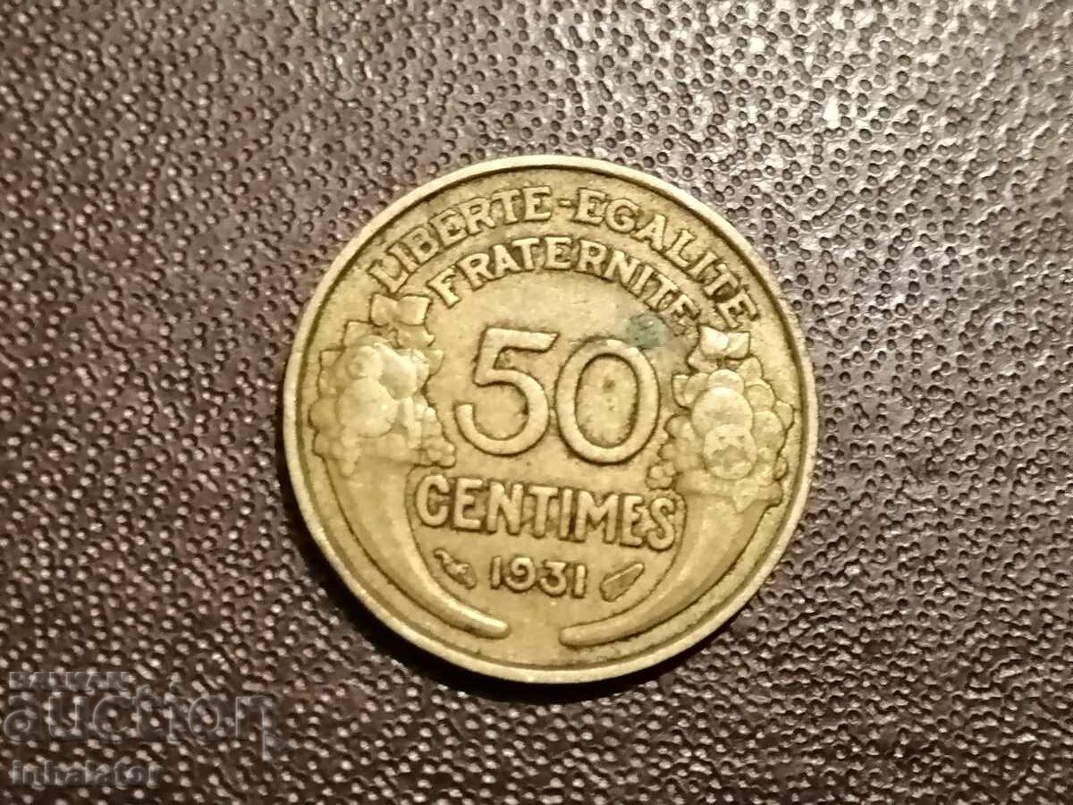 1931 year 50 centimes