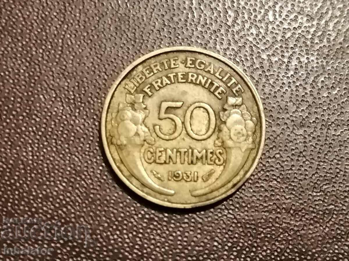 1931 year 50 centimes