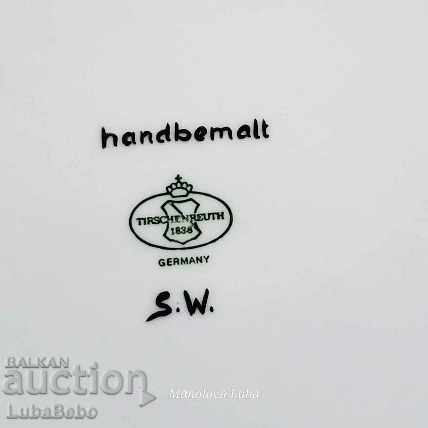 Tirschenreuth hand painted porcelain plate. - 6 Tirschenreuth hand painted porcelain plate. - 6