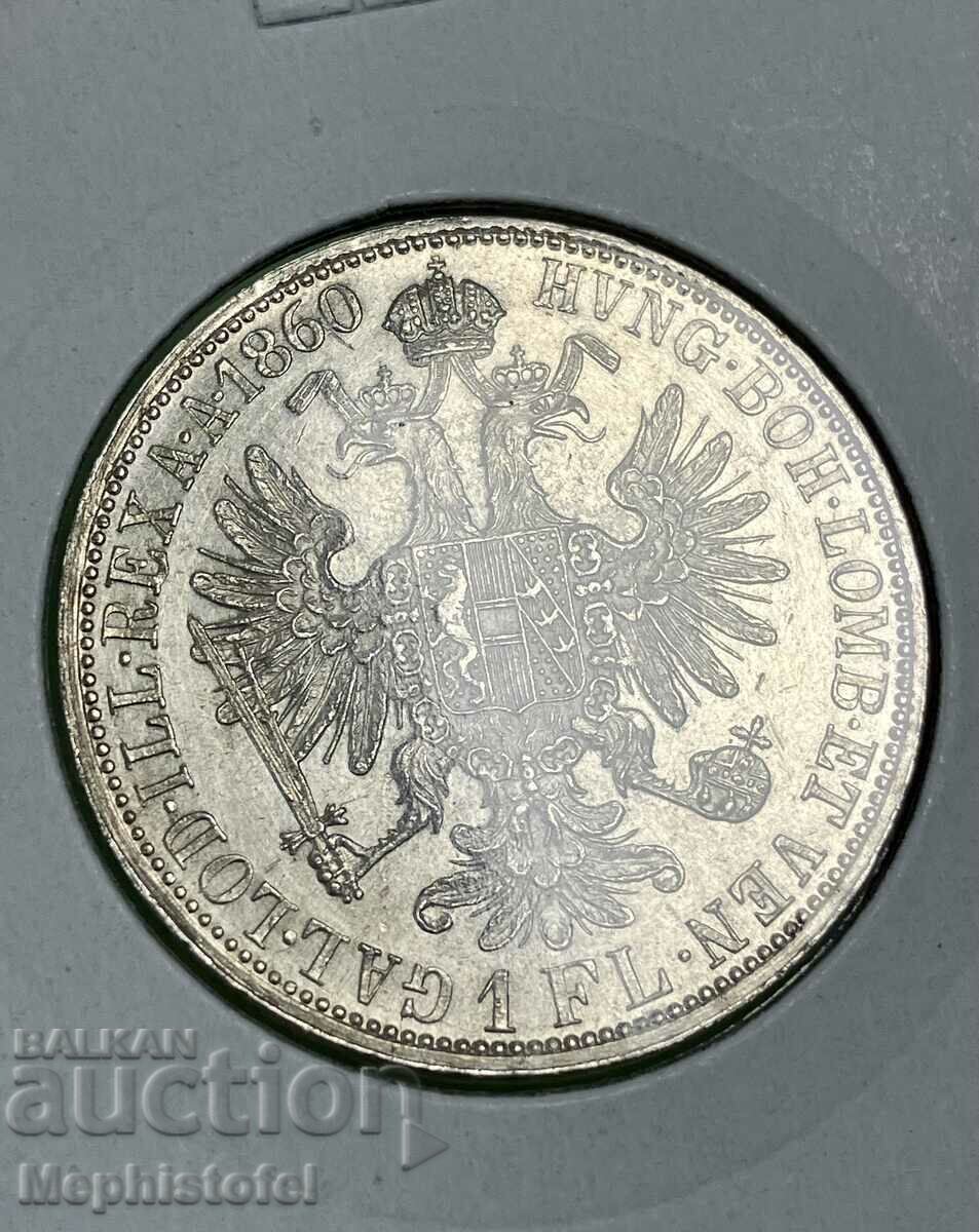 1 florin 1860, Austria-Hungary - silver coin