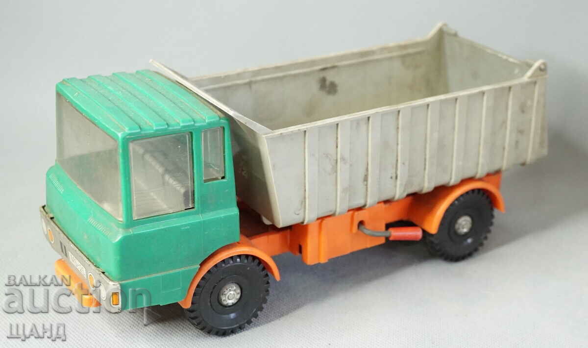 Old German plastic toy dump truck model