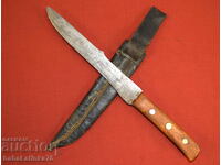 Antique steel knife with leather handle