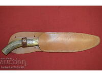 Old Bulgarian hunting knife with horn handle