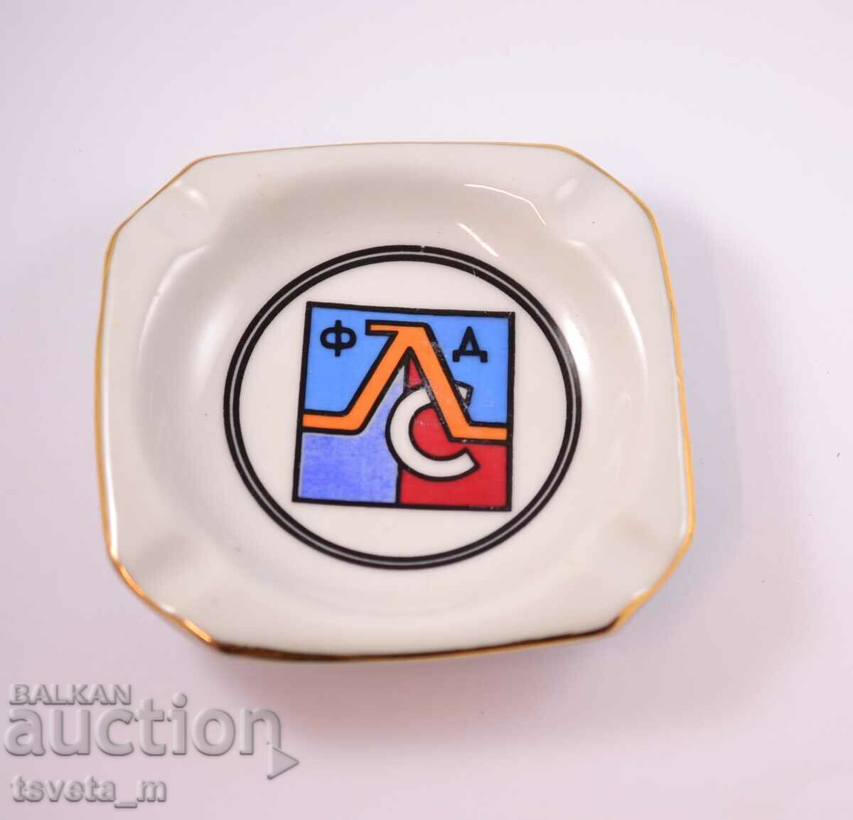 Porcelain ashtray with emblem of football team LS, soc