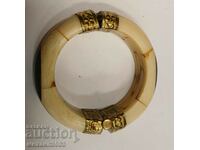 OLD ETHNO STYLE BONE AND BRASS BRACELET