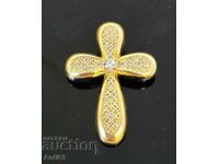 Cruce de aur Grecia cu pietre 14k/585 / 5.43g.