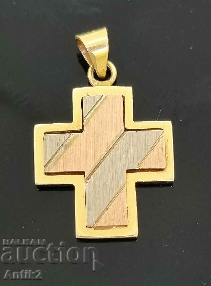 Gold cross Greece 14k/585 white, yellow, rose gold 3.46g