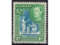 Франция/St.Vincent-1949-Редовна-KGVIовал+правораздаване,MNH