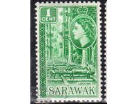 GB/Sarawak-1955-Regular-QE II-σε οβάλ+φυσικά μοτίβα,MLH