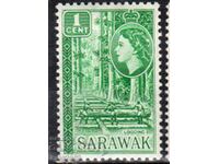 GB/Sarawak-1955-Regular-QE II-σε οβάλ+φυσικά μοτίβα,MLH