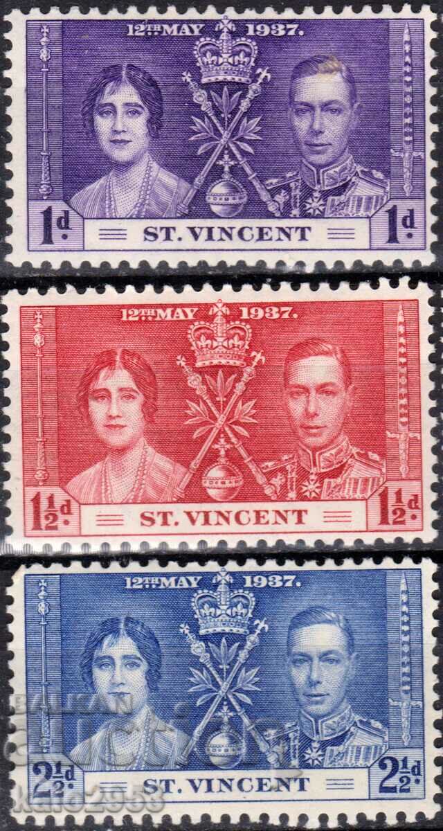 France/St.Vincent-1937-KGVI-Coronation-Complete Series,MLH