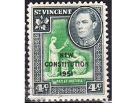 France/St.Vincent-1951-KGVI-Superintendent''New Constitution”,MLH