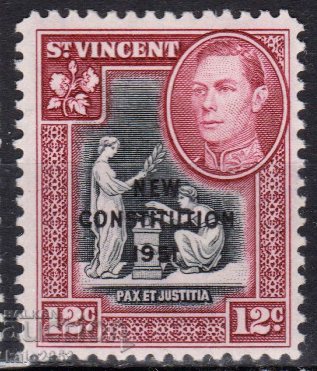 Франция/St.Vincent-1951-KGVI-Надп.''Нова конституция",MLH