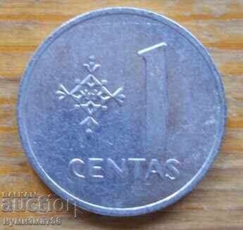 1 centas 1991 - Lithuania