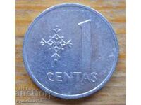 1 centas 1991 - Lithuania