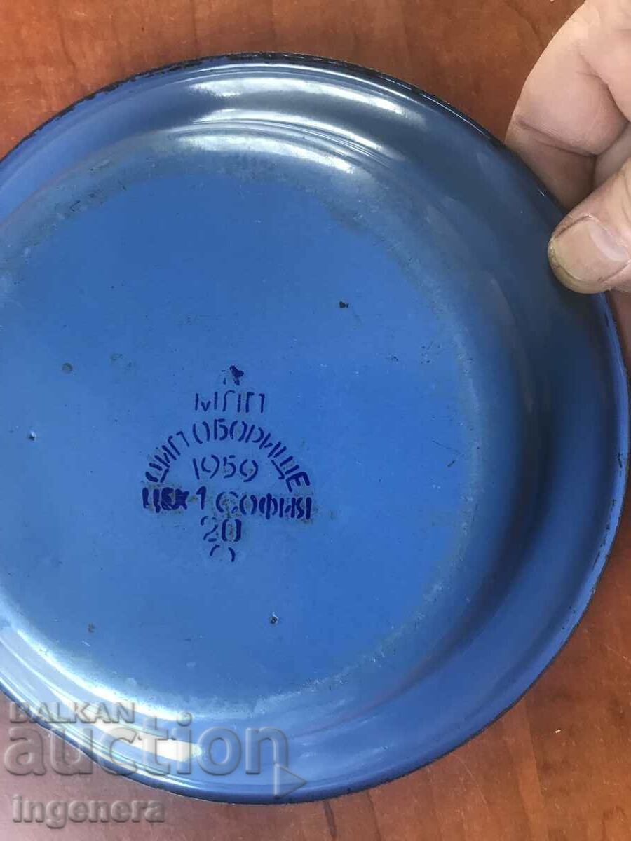 Auction EARLY SOC ENAMEL PLATE PRESERVED-1959. Auction EARLY SOC ENAMEL PLATE PRESERVED-1959.