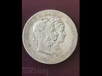 Austria-Hungary 2 Gulden 1879 Silver Wedding Franz Joseph