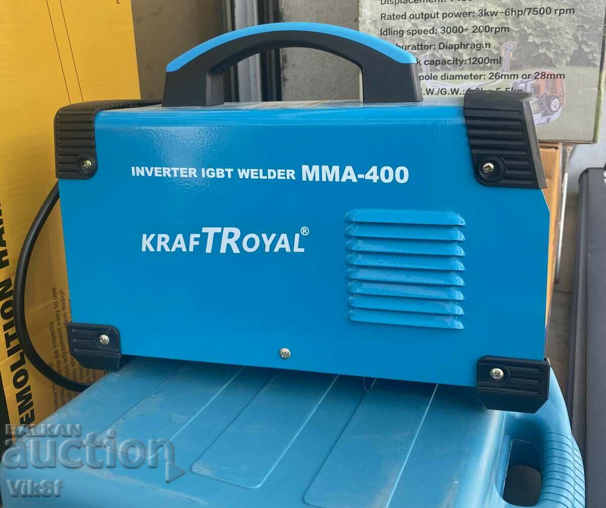 inverter electric KraftRoyal MMA-400A with case - Blue with price 120.50 BGN | € 61.61 inverter electric KraftRoyal MMA-400A with case - Blue with price 120.50 BGN | € 61.61