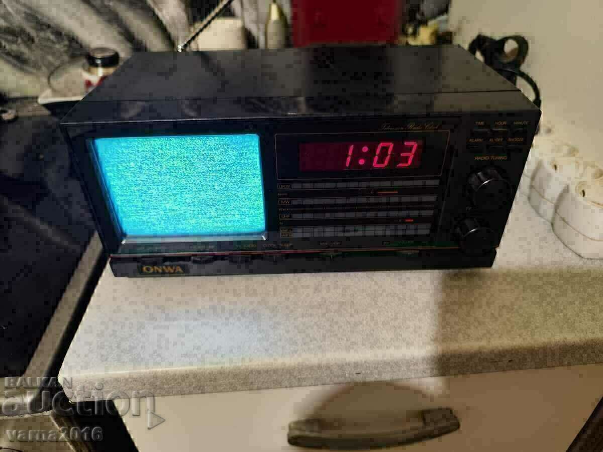 Vintage TV with clock radio