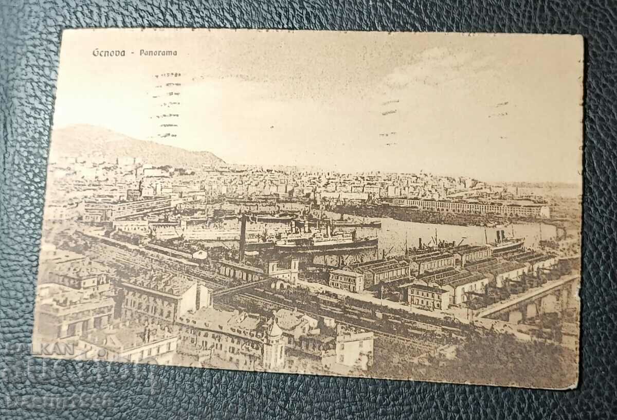 OLD POSTCARD GENOA PANORAMA