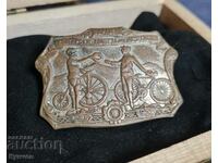 Cyclists, cycling, royal badge, Kingdom of Bulgaria