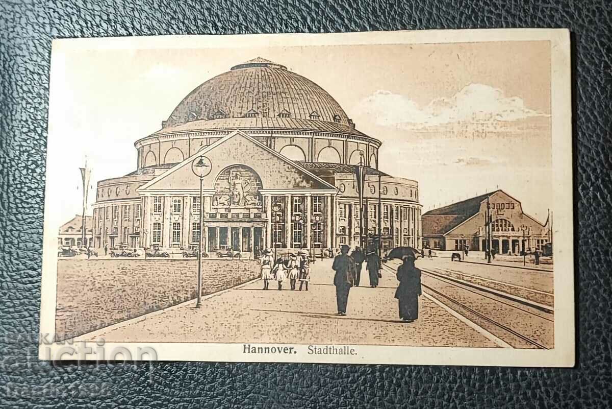 OLD POSTCARD HANOVER TOWN HALL GERMANY 1920.