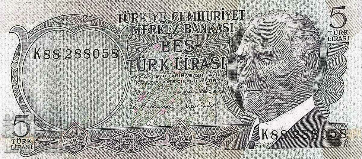 Turkey - 5 Lira 1976 - Pick 185 UNC