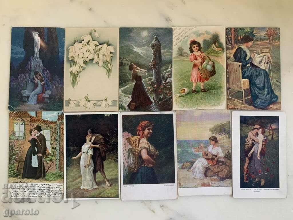 Old travel cards (10 pcs.)-Early 20th century-Lot 28