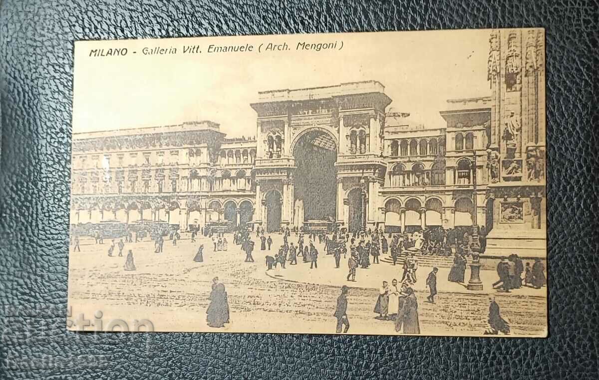 OLD POSTCARD MILAN VINT.EMANUELE (ARCH.MENGONI)