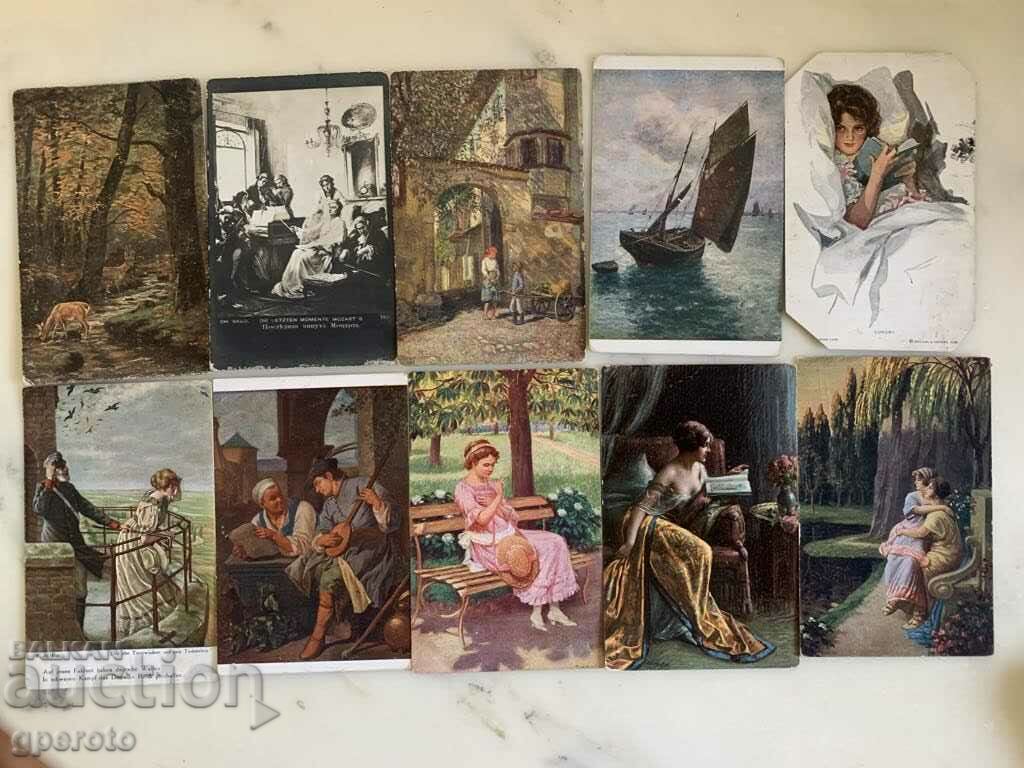 Old travel cards (10 pcs.)-Early 20th century-Lot 30