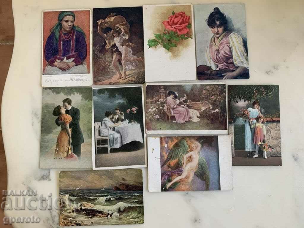 Old travel cards (10 pcs.)-Early 20th century-Lot 32