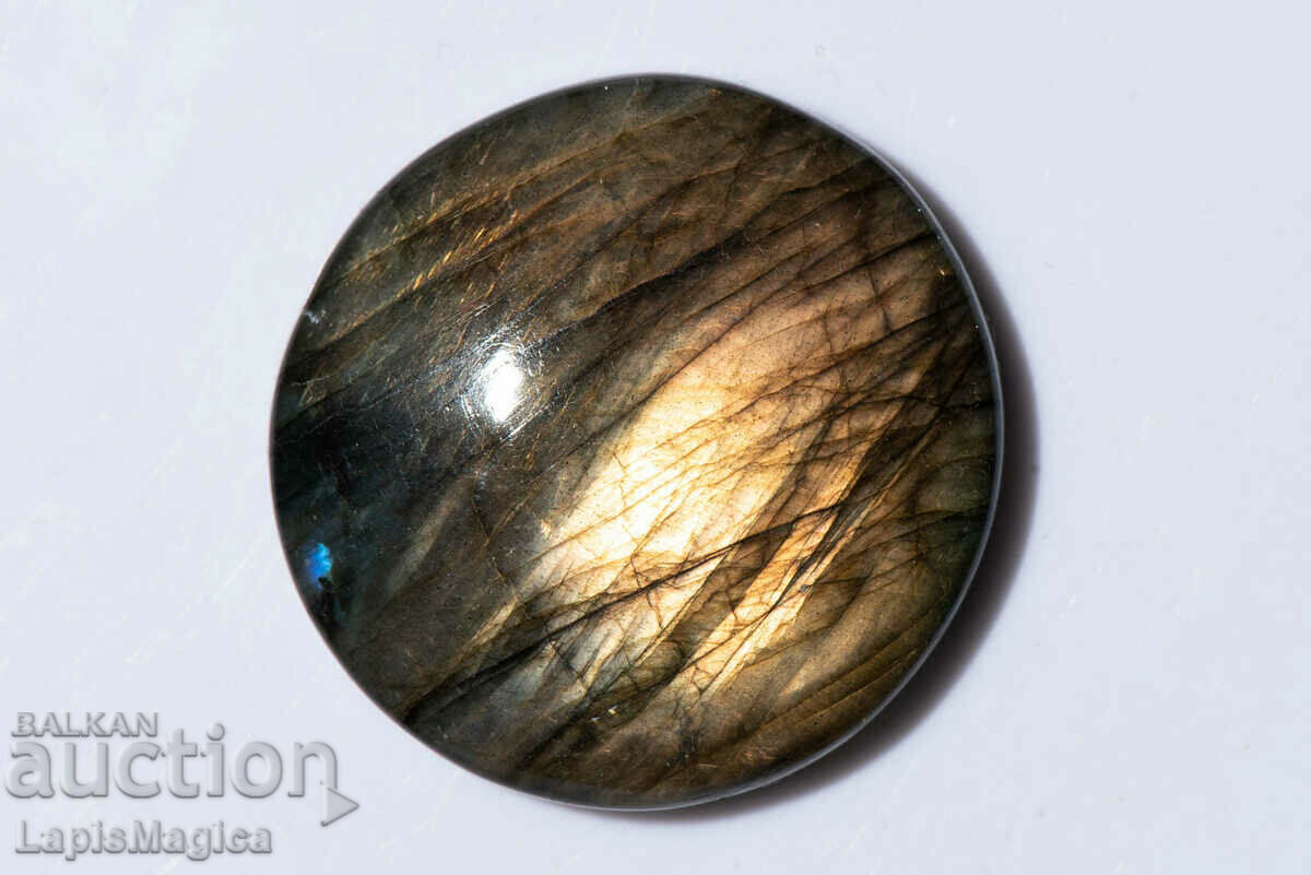 Labradorit 81.2ct 34mm Cabochon rotund #17