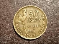 1951 litera B 50 franci