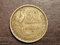 1951 litera B 50 franci