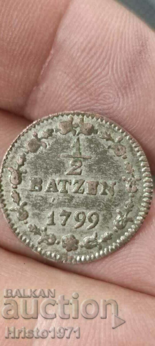 1/2 батцен 1799 Хелвеция с цена € 35.00 | 68.45 лв.